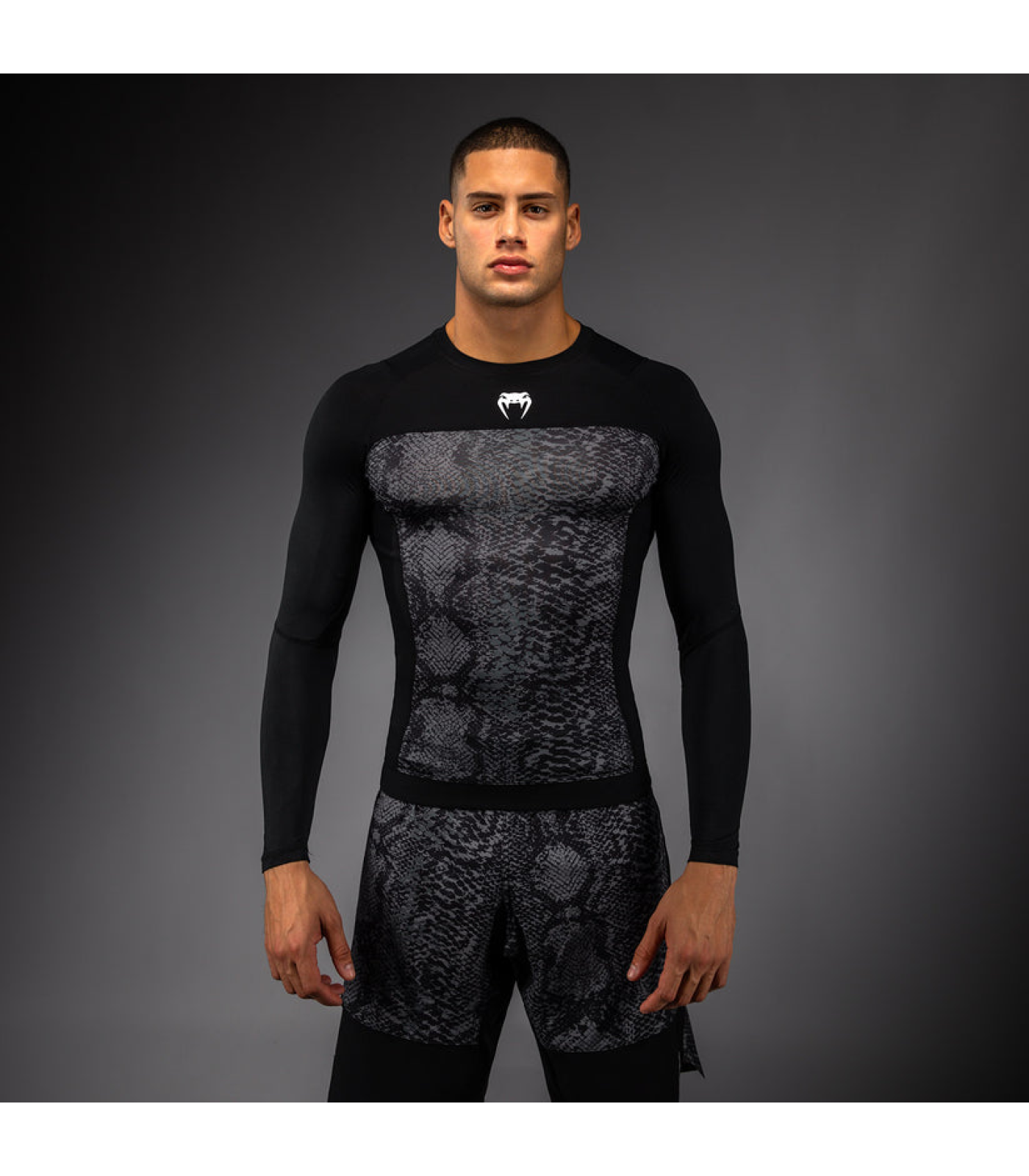 Рашгард -  Venum G-Fit Long Sleeve Rashguard - Black/ Charcoal Grey​